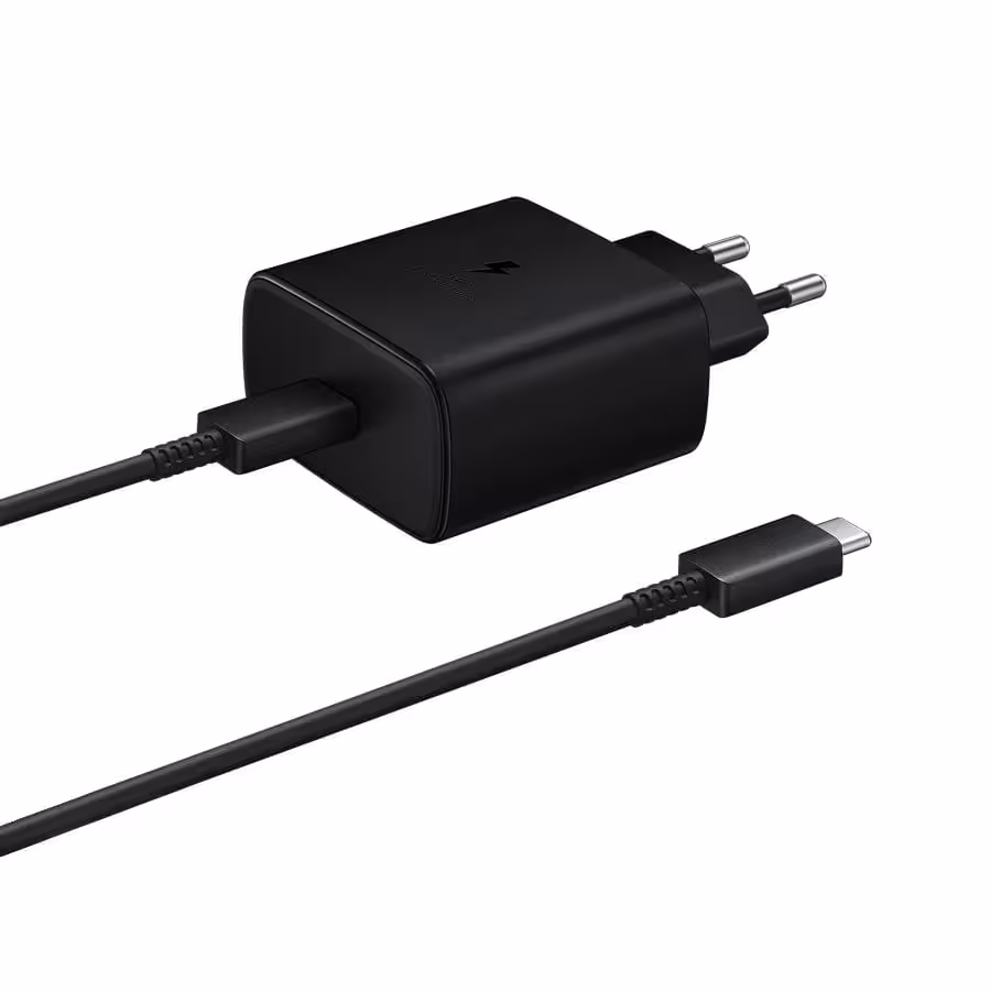شارژر دیواری سوپر فست 45 وات اصلی سامسونگ مدل 45W Power Adapter – EP-TA845 با کابل 1 متر دو سر تایپ سی