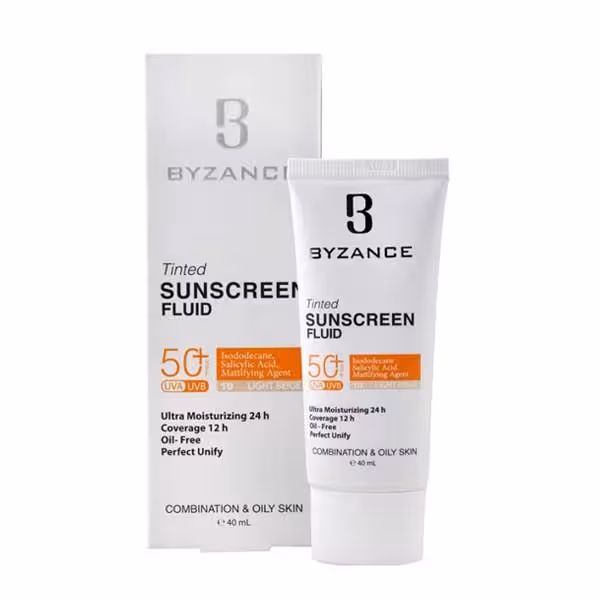 فلویید ضدآفتاب رنگی SPF 50 پوست چرب بیزانس
