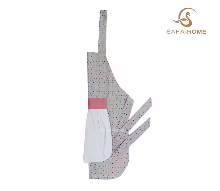 پیش بند حوله ای کتان خالدار خاکی صفاهوم کد 14