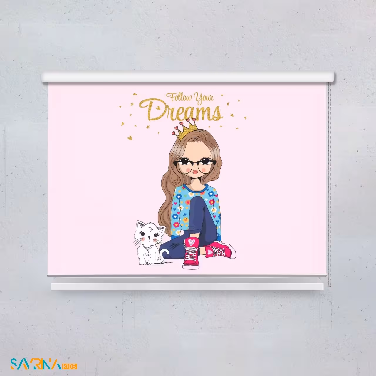 پرده شید بچگانه طرح خانم کوچولو کد AS1732