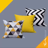 سه عدد کاور کوسن طرح اسکاندیناوی- دو رو مخمل پورش - 40 در 40 - زیپ مخفی 