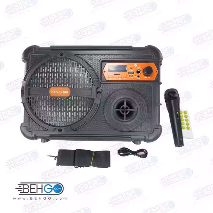اسپیکر KTS-1218A اسپیکر اورجینال مدل KTS1218A اسپیکر بلوتوث اصلی کا تی اس 1218A بلندگوی فلش خور ،رم ،AUX و میکروفون دار وایرلس KTS 1218A Portable Wireless Bluetooth