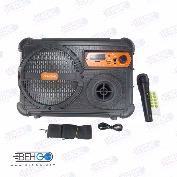 اسپیکر KTS-1218A اسپیکر اورجینال مدل KTS1218A اسپیکر بلوتوث اصلی کا تی اس 1218A بلندگوی فلش خور ،رم ،AUX و میکروفون دار وایرلس KTS 1218A Portable Wireless Bluetooth