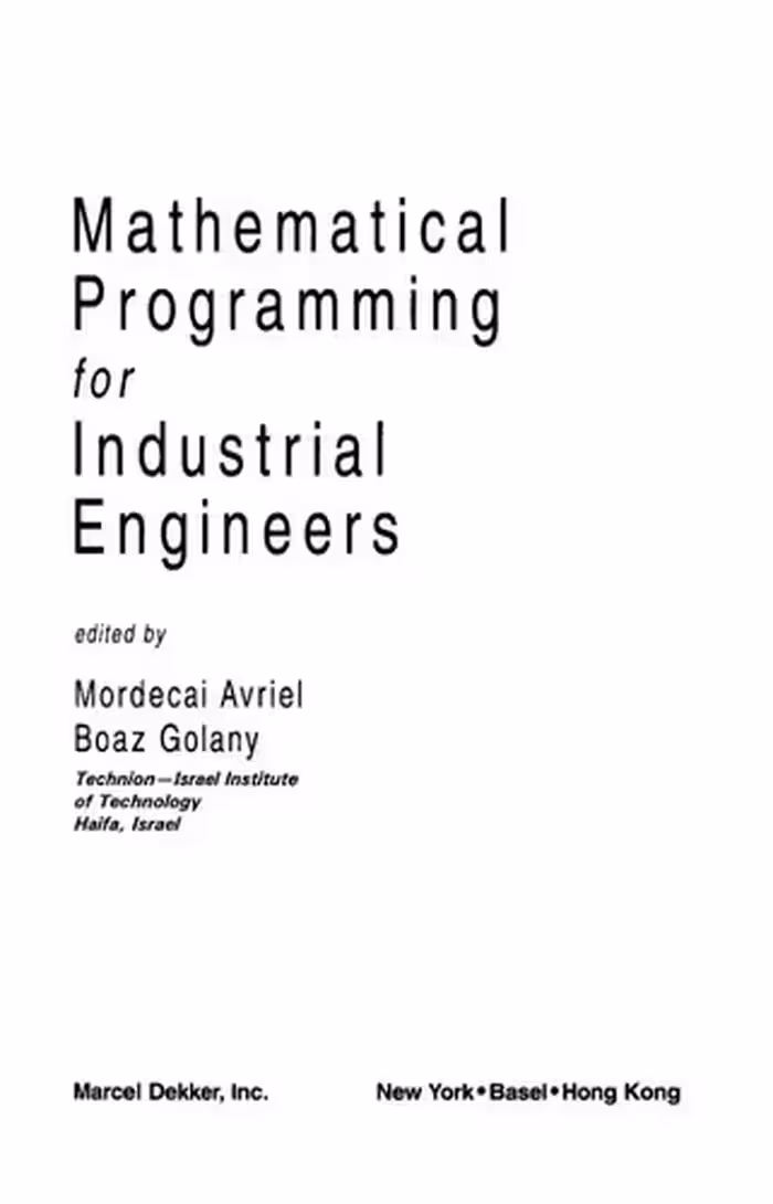 خرید و دانلود نسخه کامل کتاب Mathematical programming for industrial engineers