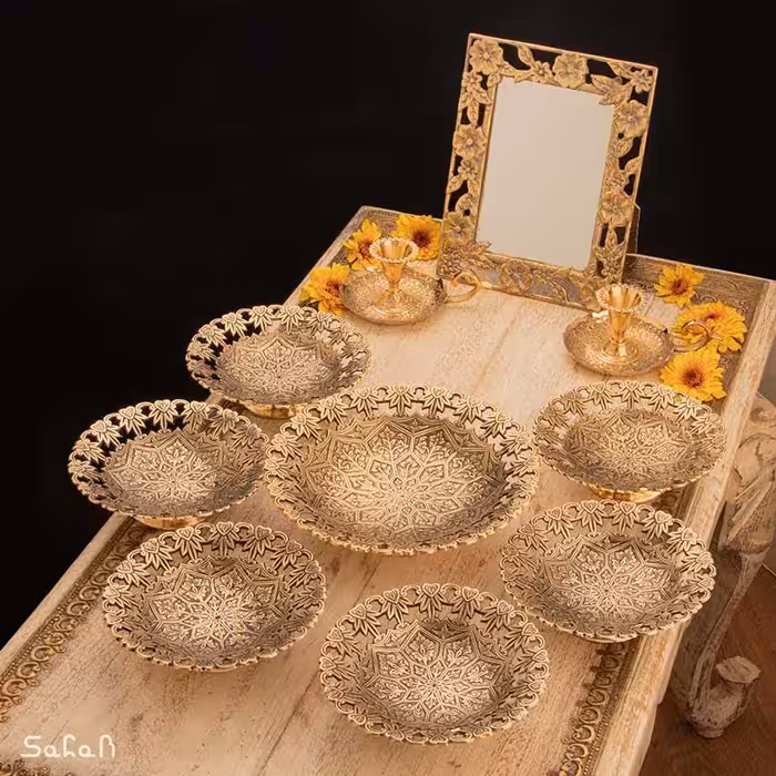 ست هفت سین برنجی آنتیک کد 1184