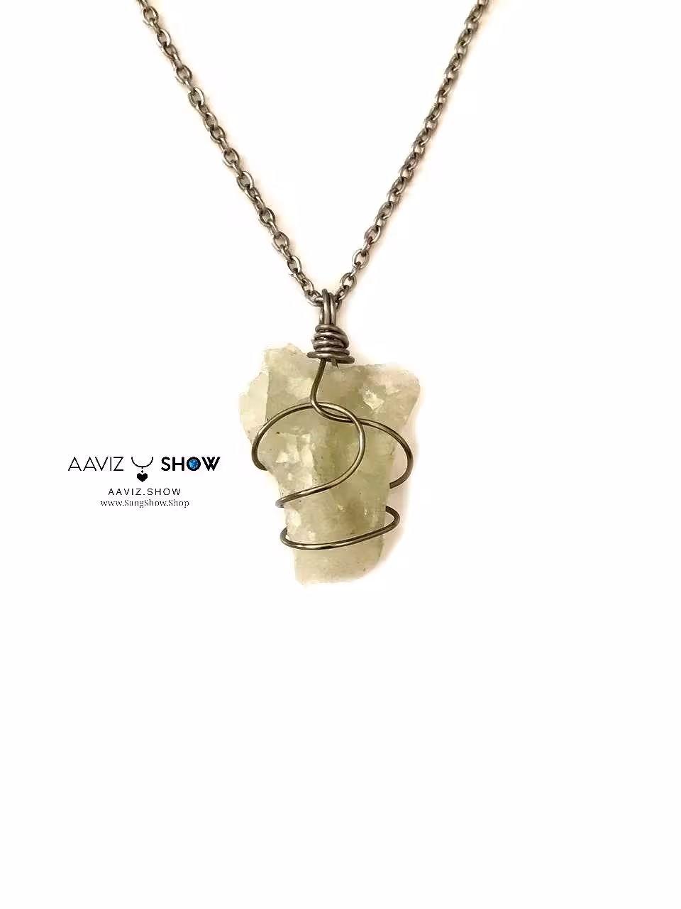 گردنبند سنگ لیمو کوارتز نمونه استثنایی و اصل و معدنی A703