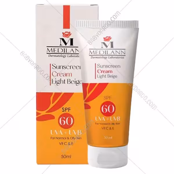 کرم ضد آفتاب رنگی SPF60 مدیلن مناسب پوست های چرب و آکنه ای