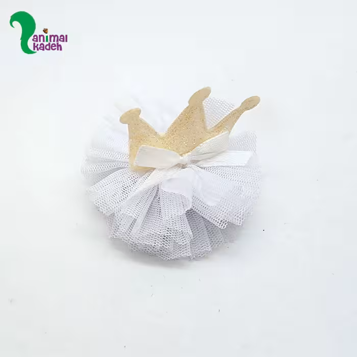 گل سر تزئینی سگ و گربه مدل تاج سفید