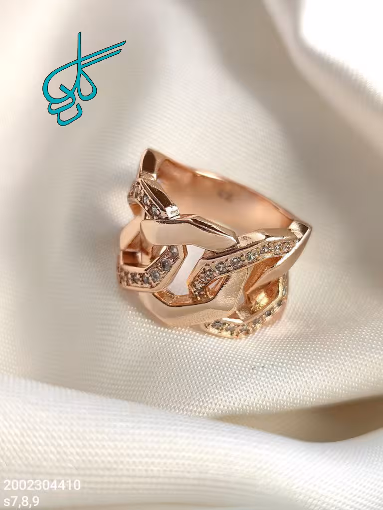 خرید انگشتر زنانه جدید مارک ژوپینگ طرح زنجیری آبکاری شده رنگ ثابت ضد حساسیت جلوه ای شیک و لوکس کد 2016372 - ردگل