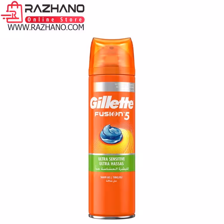 ژل اصلاح ژیلت مدل fusion 5 ultra sensitive حجم 200 میلی لیتر