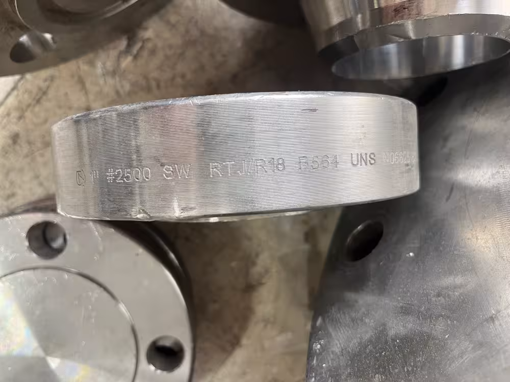 فلنج ساکت ولد 1 اینچ اینکونل  استنلس استیل RTJ R18 کلاس2500 از جنس  UNS NO6625