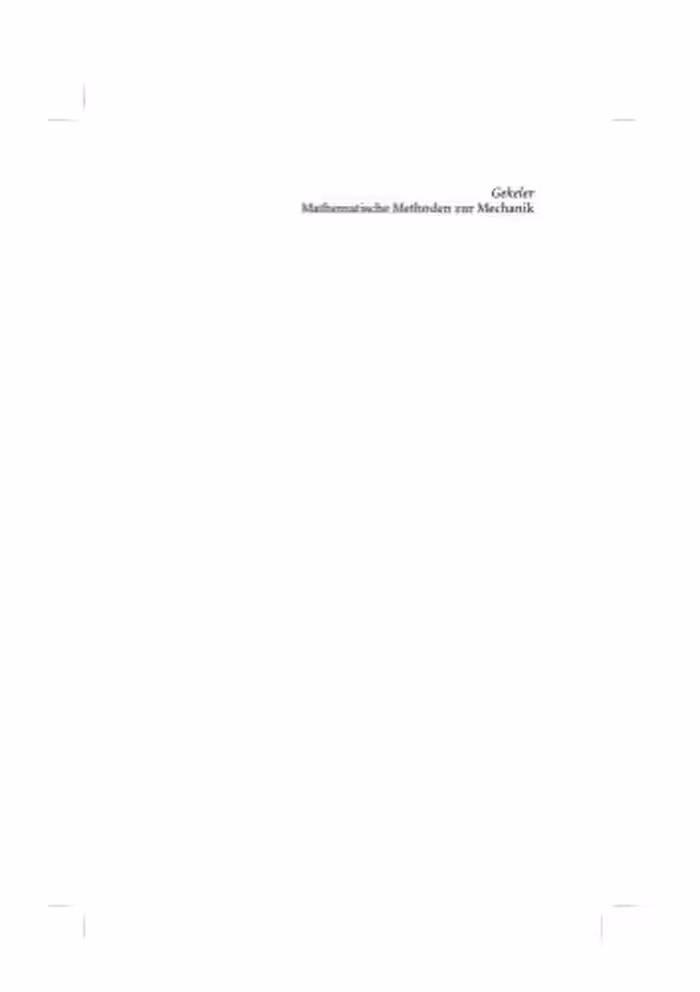 خرید و دانلود نسخه کامل کتاب Mathematische Methoden zur Mechanik: ein Handbuch mit MATLAB-Experimenten
