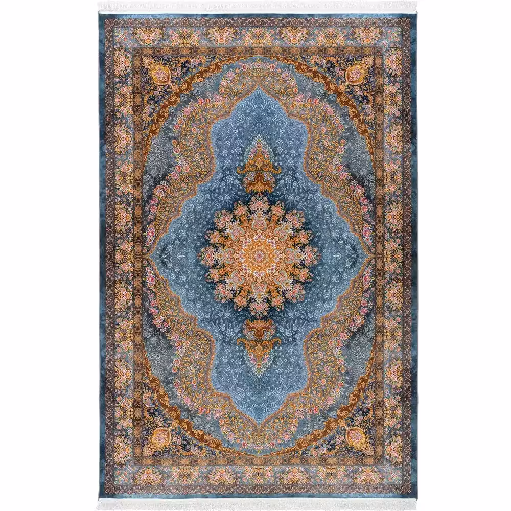 فرش 1500 شانه طرح دستباف 20012160 نقره ای