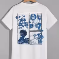 تیشرت سفید اسپان طرح ژاپنی