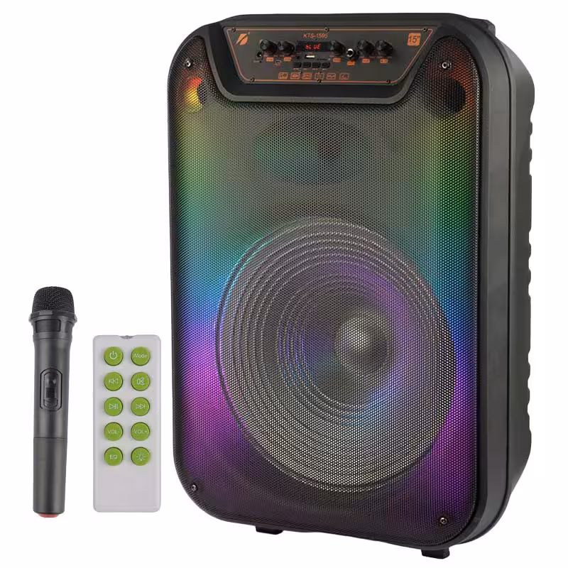اسپیکر بی سیم قابل حمل مدل KTS-1595 به همراه میکروفن و ریموت کنترل