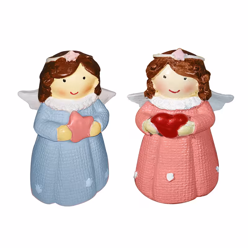 مجسمه طرح فرشته مدل نیلوفر کد 6869 مجموعه 2 عددی