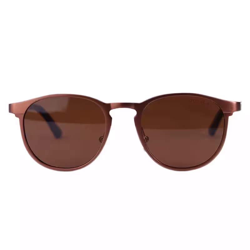 عینک آفتابی پلیس آلومینیومی فریم گرد تمام قهوه ای 6112/3