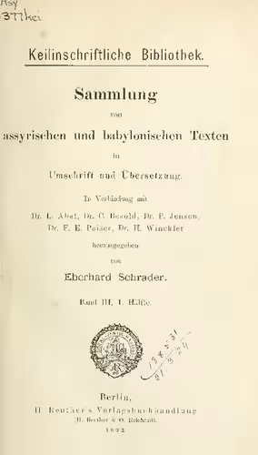 خرید و دانلود نسخه کامل کتاب Sammlung von assyrischen und babylonischen Texten in Umschrift und Übersetzung