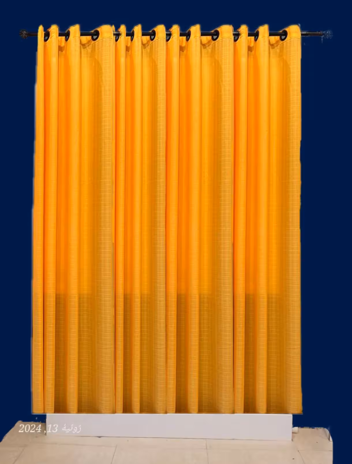 پرده پانچی حریر نارنجی (عرض 2 تا 2.5 متر)