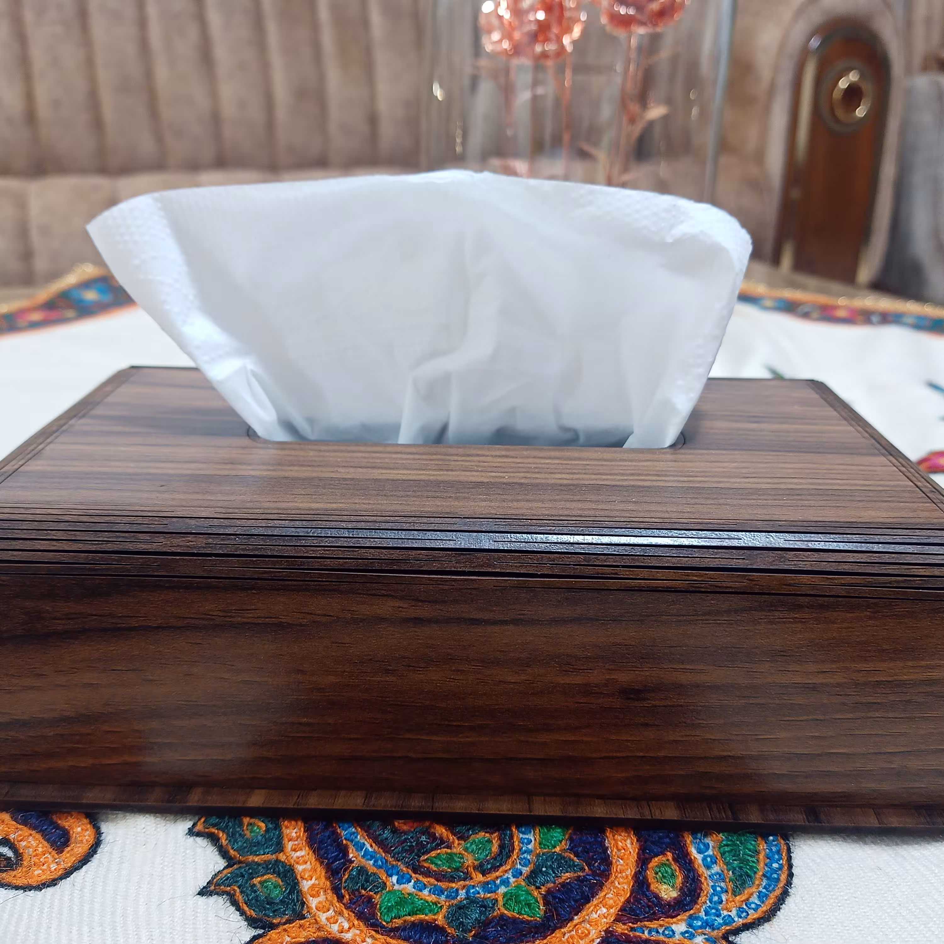 جعبه دستمال کاغذی  چوبی ابعاد 14در23(ارسال پس کرایه)