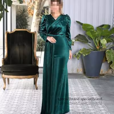 پیراهن مهمانی زنانه مخمل مدل ماکسی مجلسی