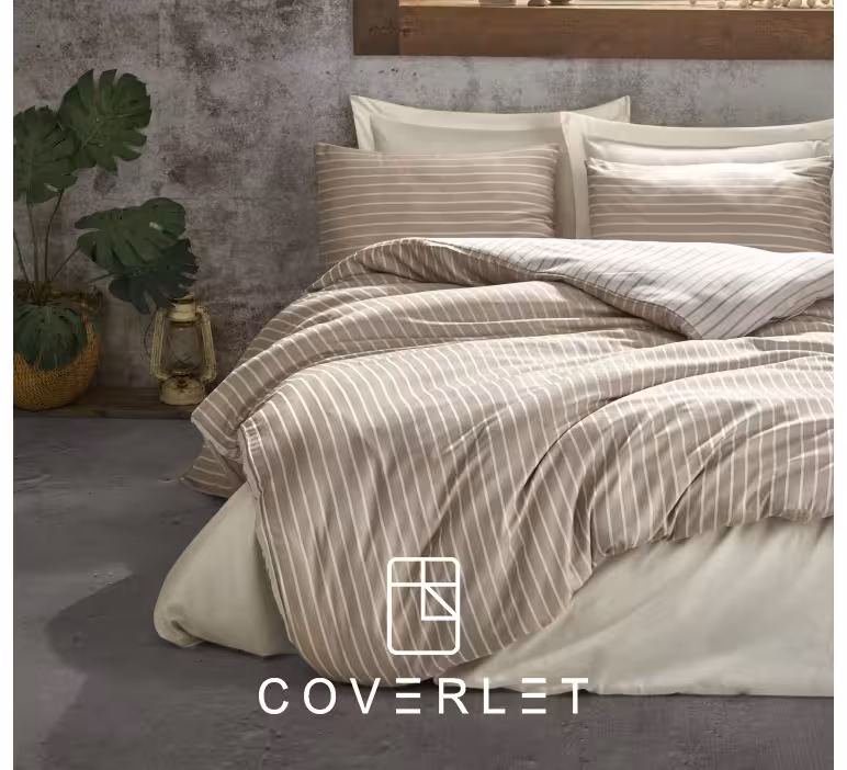 روتختی دونفره کرم طرح‌دار کاوری Bambu