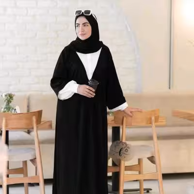 مانتو عبایی کرپ الیزه اعلا سایه