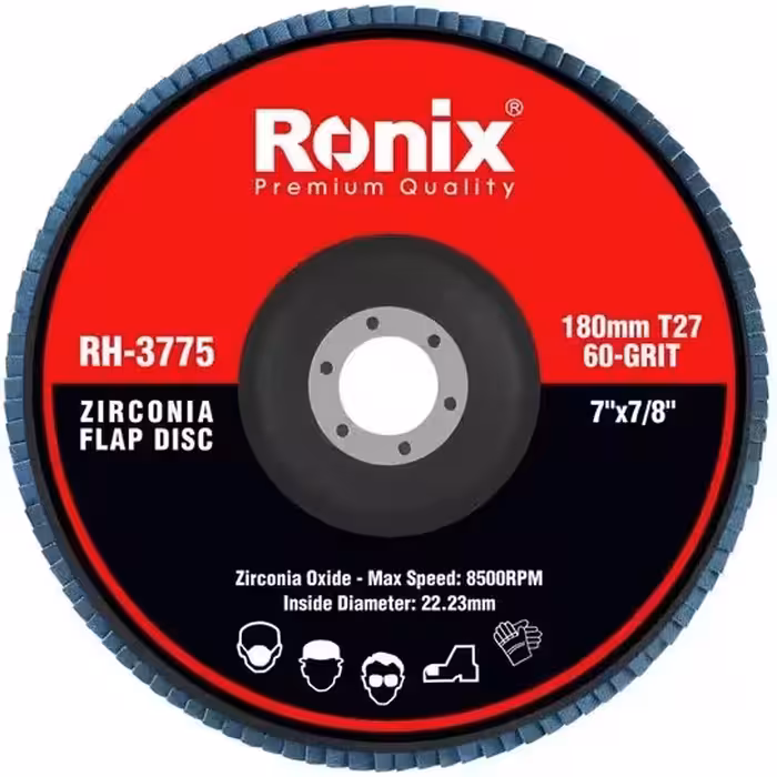 سنباده فلاپ دیسکی 180 میلی متری 60 مدل T29 رونیکس مدل RH-3775