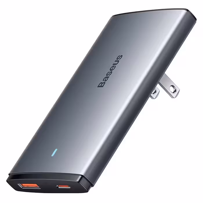 شارژر دیواری بیسوس مدل CCGAN65S5-OE با توان خروجی 65 وات   درگاه USB و Type-C