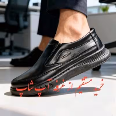 کفش مردانه طبی چرم خارجی زیره سبک مدل تحسین tahsin