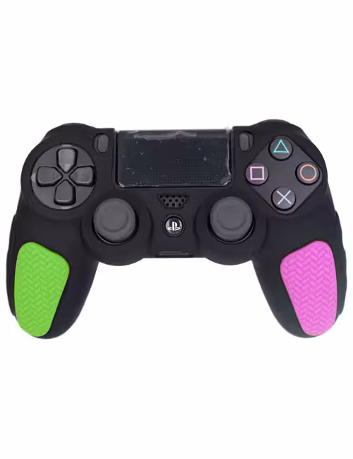 روکش محافظ آج‌دار دسته PS4 مشکی سبز صورتی