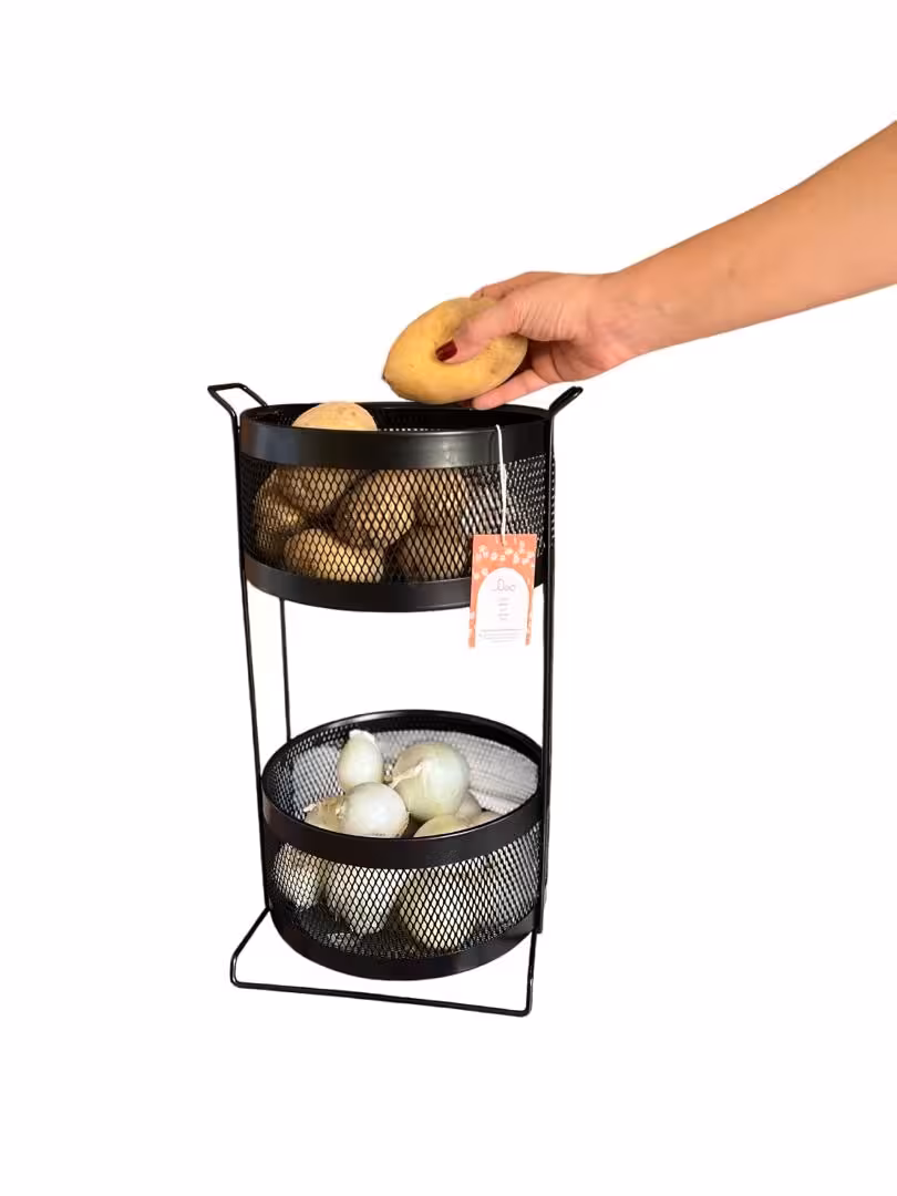 سبد سیب زمینی و پیاز فلزی