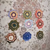 ماندالا هشت پر بافته شده تقربیا با یک کاموای آلیز دیوا 