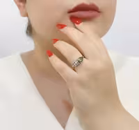 انگشتر سنگ رنگی جواهری نقره زنانه کد 11132