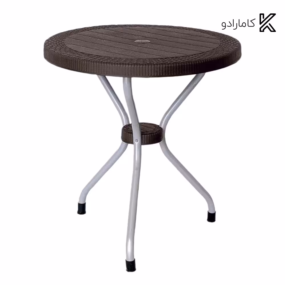 میز گرد حصیر بافت پایه فلزی قطر 70 کد 422