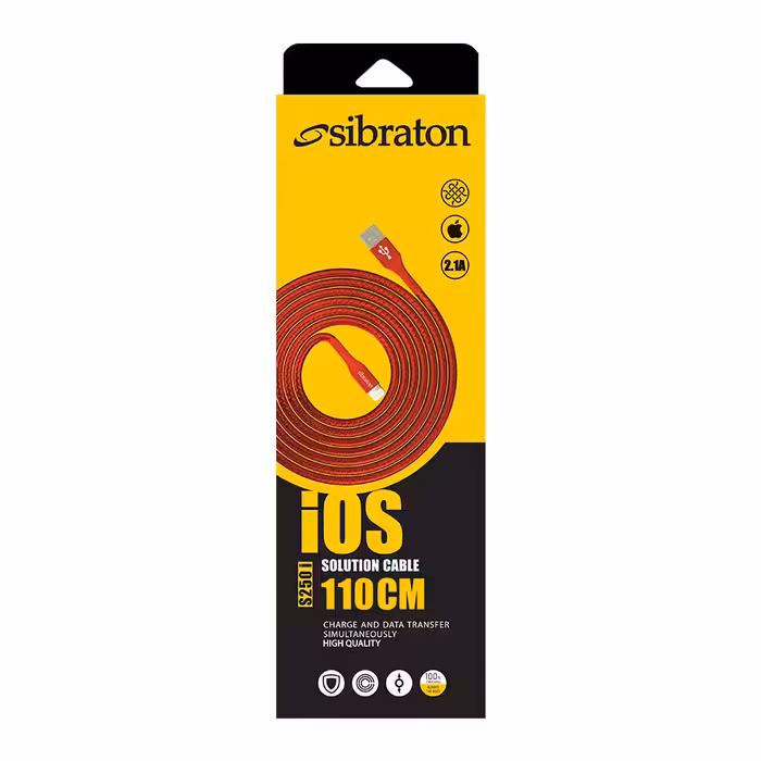 کابل تبدیل USB به لایتنینگ سیبراتون مدل S250i طول 1.1 متر