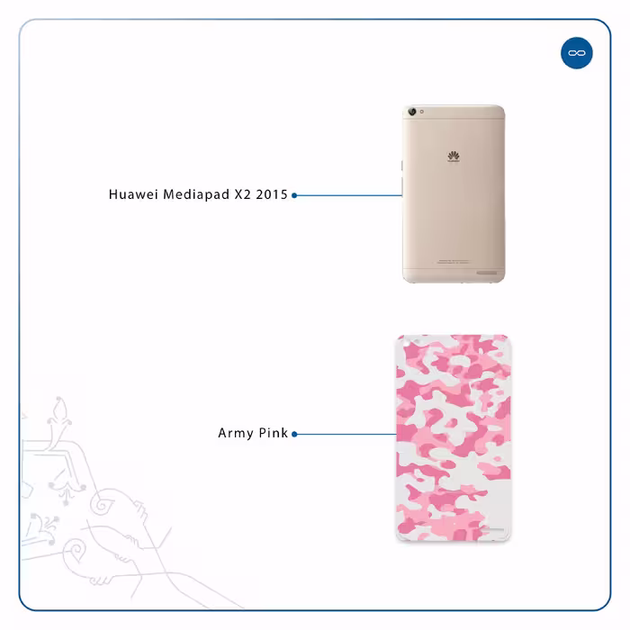 برچسب پوششی ماهوت مدل Army-Pink مناسب برای تبلت هوآوی Mediapad X2 2015