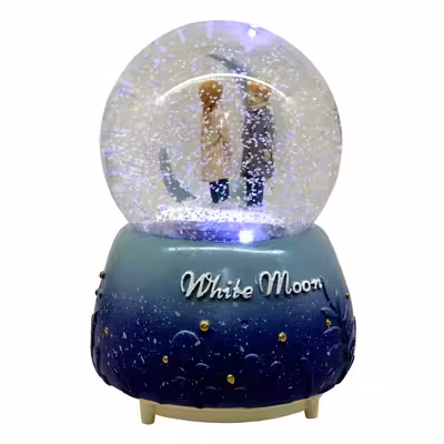 گوی موزیکال مدل چراغ دار اولین دیدار عاشقانه در کنار ماه