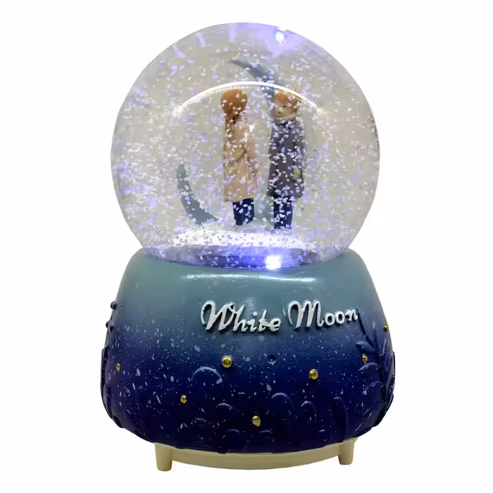 گوی موزیکال مدل چراغ دار اولین دیدار عاشقانه در کنار ماه