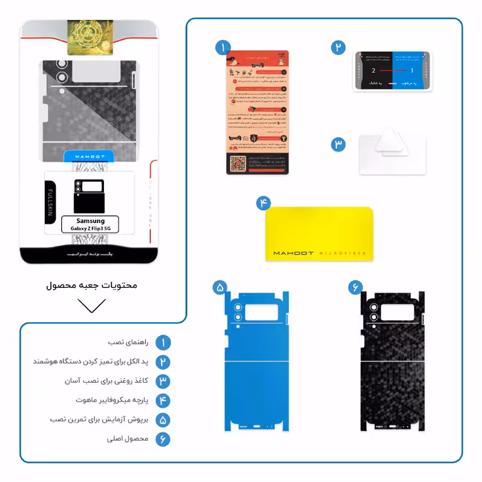 برچسب پوششی ماهوت مدل Honey-Comb-Circle-FullSkin مناسب برای گوشی موبایل سامسونگ Galaxy Z Flip3 5G