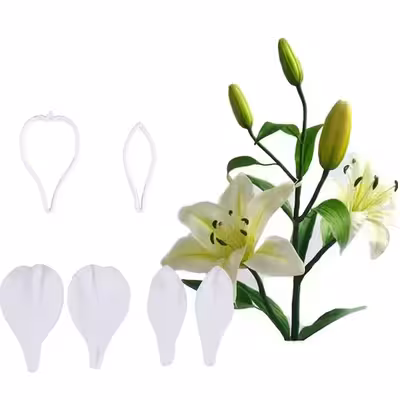 قالب فوندانت به گز مدل گل آلسترومریا مجموعه 6 عددی