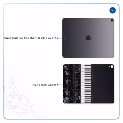 برچسب پوششی ماهوت مدل Piano-Instrument مناسب برای تبلت اپل iPad Pro 12.9 (GEN 3) 2018 A2014