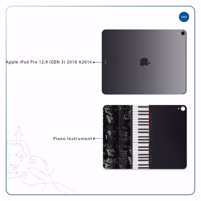برچسب پوششی ماهوت مدل Piano-Instrument مناسب برای تبلت اپل iPad Pro 12.9 (GEN 3) 2018 A2014
