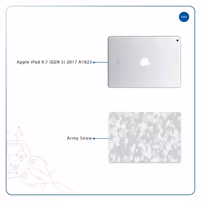 برچسب پوششی ماهوت مدل Army-Snow مناسب برای تبلت اپل iPad 9.7 (GEN 5) 2017 A1823