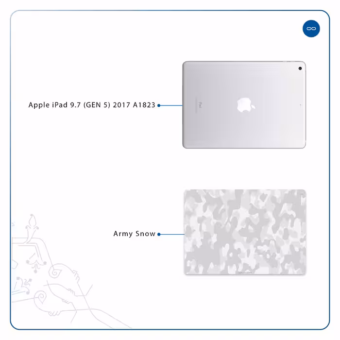 برچسب پوششی ماهوت مدل Army-Snow مناسب برای تبلت اپل iPad 9.7 (GEN 5) 2017 A1823