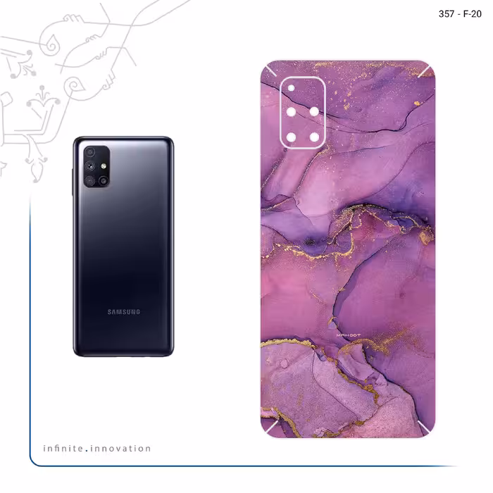 برچسب پوششی ماهوت مدل Purple Marble مناسب برای گوشی موبایل سامسونگ Galaxy M51