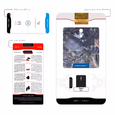 برچسب پوششی ماهوت مدل Broken black marble مناسب برای گوشی موبایل اپو Reno