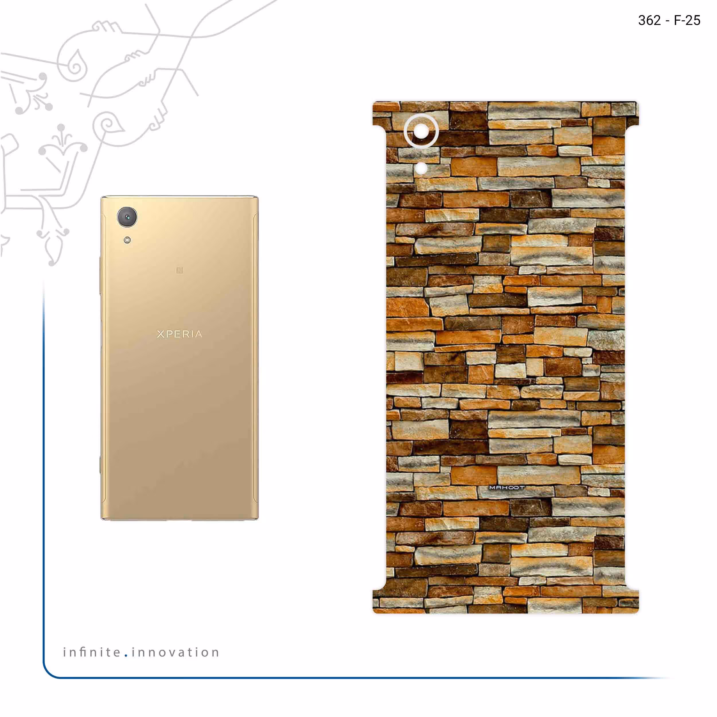 برچسب پوششی ماهوت مدل brickwall مناسب برای گوشی موبایل سونی Xperia XA1 Plus