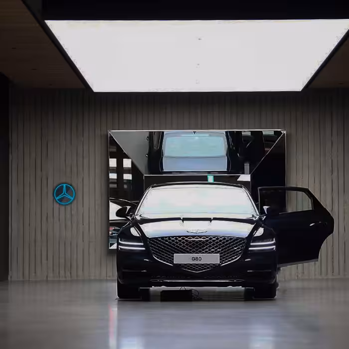 چراغ دیواری نئون دیزاین طرح Benz-BL_TBL