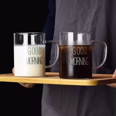 ماگ مدل شیشه ای طرح good morning